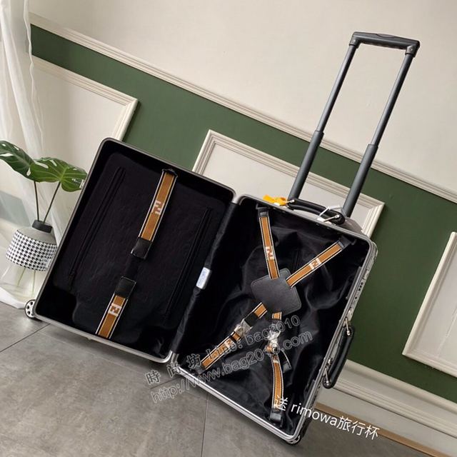 Rimowa拉杆箱 66637 日默瓦拉箱 Fendi x rimowa升級版配色款 滿箱雙F圖案 全鋁鎂合金行李箱xzx1068